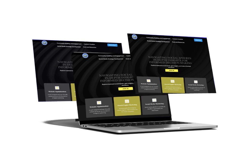 social media sphere website design